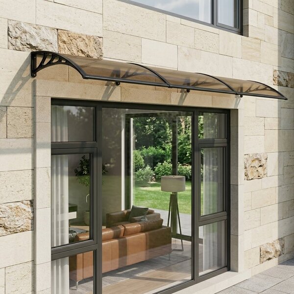 Copertină PREMIUM 300x80 cm, placă 6 mm dintr-o bucată – Negru/Bronz