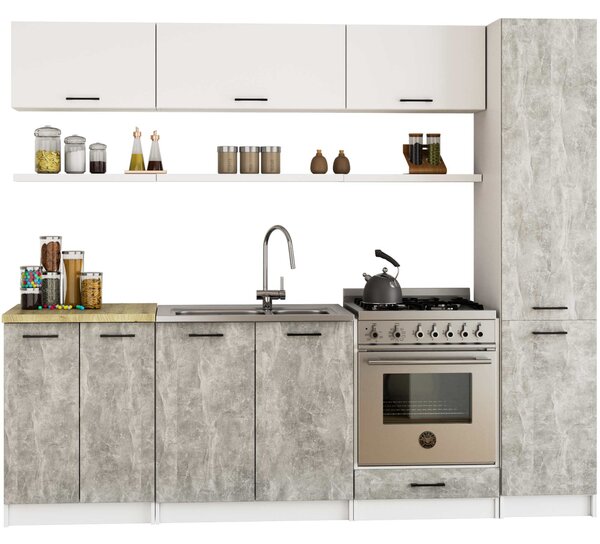 Dulap de bucătărie Organo S 40/205 (alb + beton). Promo -13%. 1117502