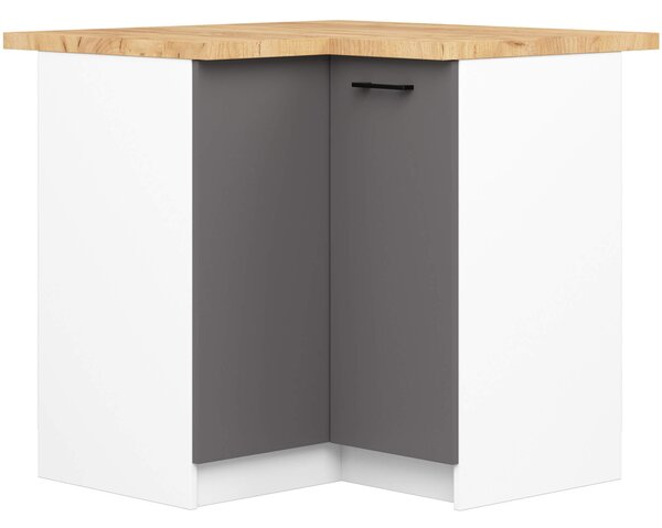 Dulap inferior bucătărie de colț Ozara S 90/90 (alb + grafit). Promo -17%. 1117538