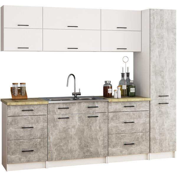 Dulap de bucătărie Organo S 40/205 (alb + beton). Promo -13%. 1117502
