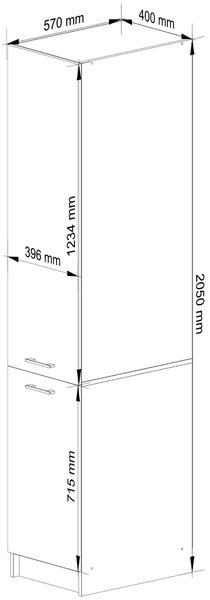 Dulap de bucătărie Organo S 40/205 (alb + alb). Promo -21%. 1117501