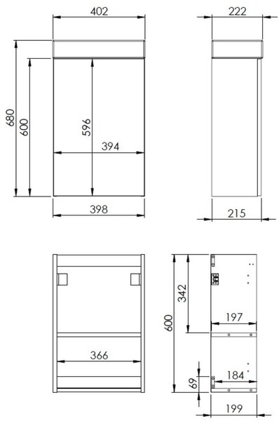 Elita Young Basic lavoar cu dulap 40.2 cm alb RE163068008060