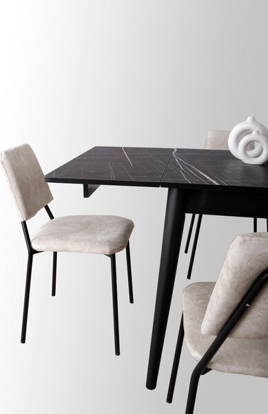 Masă sufragerie extensibilă Totento (negru). 1121645