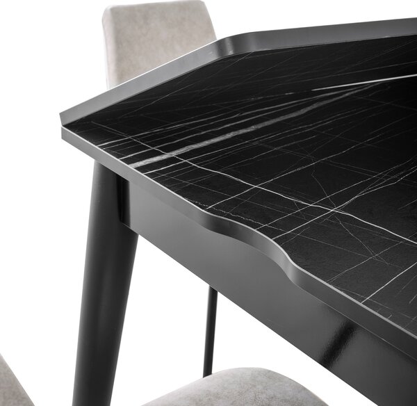 Masă sufragerie extensibilă Totento (negru). 1121645