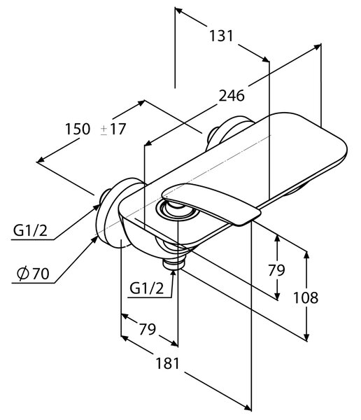 Kludi Balance baterie de duș perete crom-alb 527109175