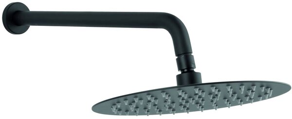 Ferro cap de duș cu braț 25x25 cm rotund negru NPT13BL