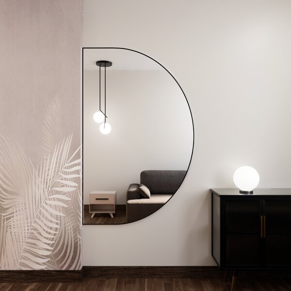 Baltica Design Tiny Border Semi Round oglindă 130x85 cm negru 5904107923710