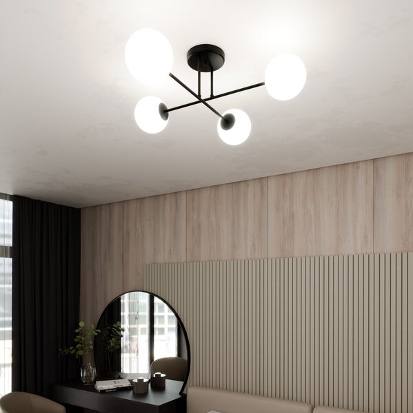 Emibig Roma lampă de tavan 4x10 W negru 1232/4