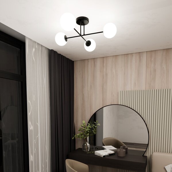 Emibig Roma lampă de tavan 4x10 W negru 1232/4