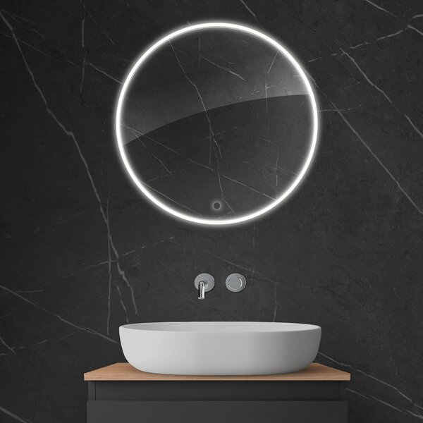 Oltens Nordlis oglindă 60x60 cm rotund cu iluminare cu covoraș de încălzire 64100000