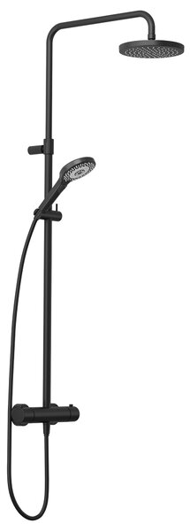 Kludi Dive set de duș perete cu termostat cu duș de ploaie negru 690793900