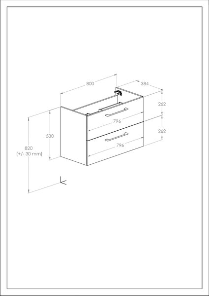 Roca Roma Compact dulap 80x38.4x53 cm sub chiuveta pe perete stejar A857953808