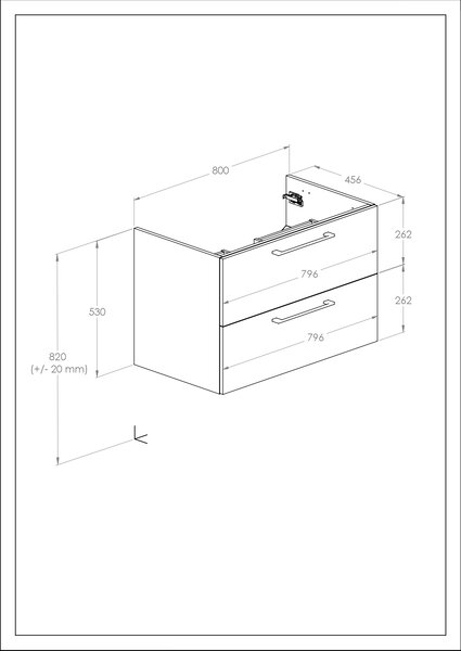Roca Roma dulap 80x45.6x53 cm sub chiuveta pe perete alb A857950806