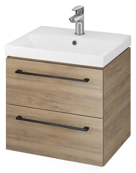 Cersanit Gala lavoar cu dulap și mânere 50.5 cm nucă S801-368