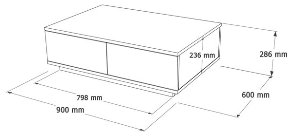 Masuta de cafea FR14 Pin 90x60x28.6 cm