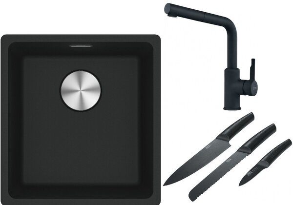 Set chiuvetă din granit Franke Maris 125.0687.248, baterie bucătărie Franke Urban 115.0627.523