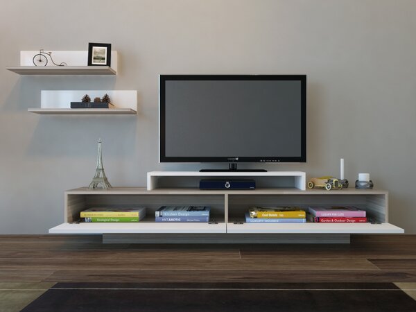 Comoda TV Lusi Alb 180x40x31 cm