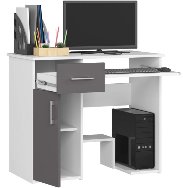 Masă PC Jaloms (alb + gri). Promo -18%. 1128525