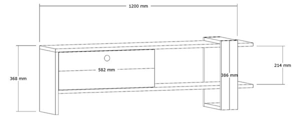 Comoda TV Ova Stejar 120x36.8x25 cm