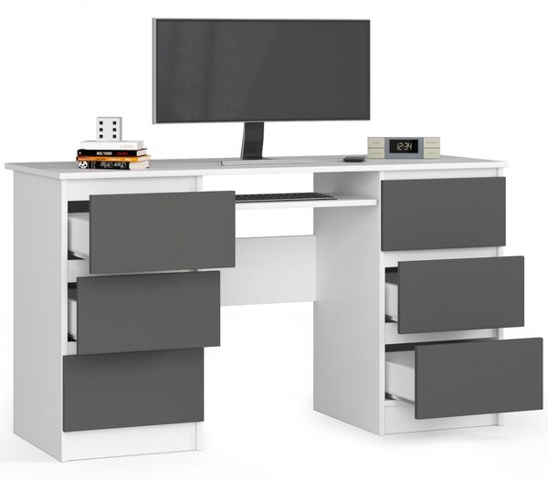 Masă PC Behati (Alb + grafit gri). Promo -18%. 1128532