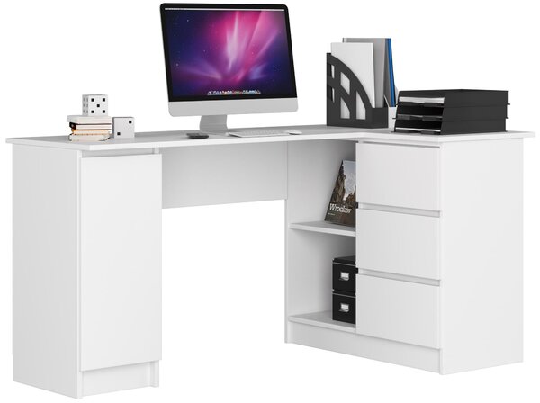 Masă PC de colț Bevin (alb) (D). Promo -17%. 1128566