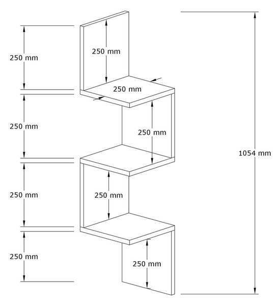 Raft de colt Zikzak Nuc 25x105.4x25 cm