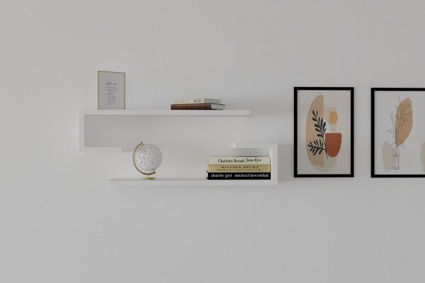 Raft de perete Eldo Alb 60x15x19.6 cm