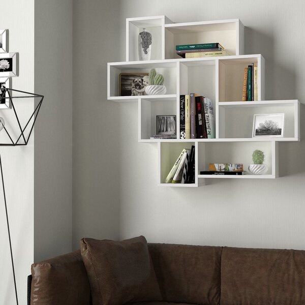 Raft de perete Parola - White Alb 115.5x103.5x15 cm