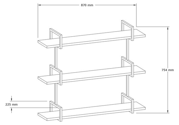 Raft de perete Uras Nuc 87x76x22.5 cm
