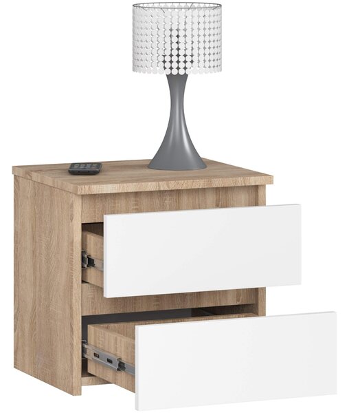 Noptieră Cleania CL2 (stejar sonoma + alb). Promo -15%. 1128594