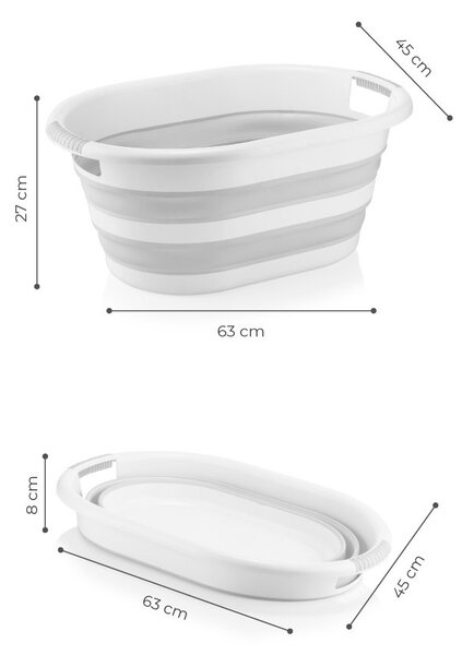Cos de rufe pliabil KL702 Gri 45x63x30 cm
