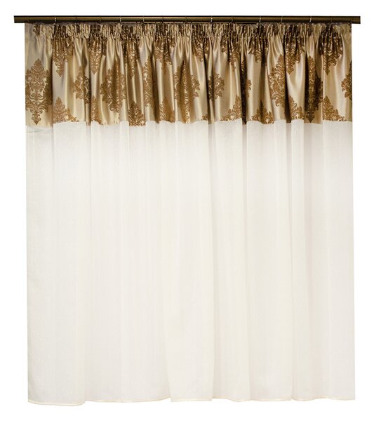 Perdea Velaria ivorie cu banda baroc, 300x150 cm