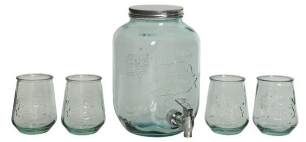 Set dispenser pentru bauturi Beverage, Decoris, 36x16,5 cm, sticla