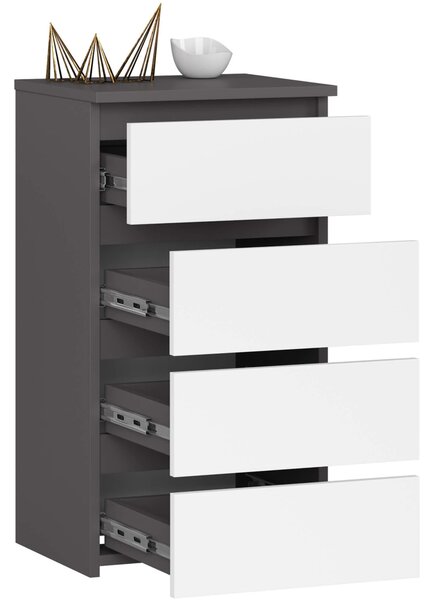 Comodă Cipriano II (grafit gri + Alb). Promo -17%. 1128608