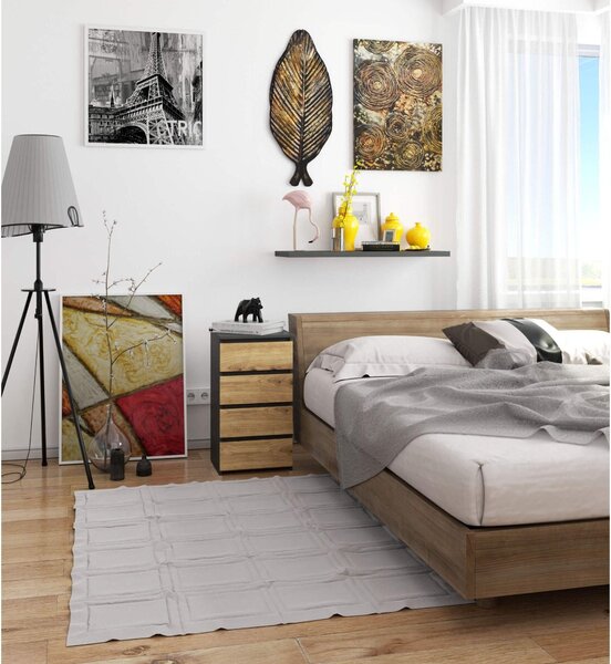 Comodă Cipriano II (grafit gri + Stejar artisan). Promo -21%. 1128609