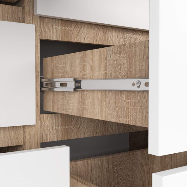 Comodă Kapil II (Stejar sonoma + Alb). Promo -20%. 1128622