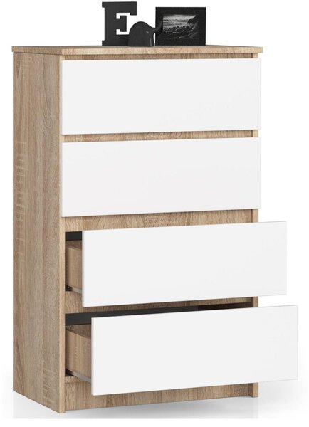 Comodă Kadir TYP2 (stejar sonoma + Alb). Promo -19%. 1128627