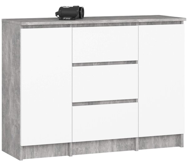 Comodă Kalista VI (beton + Alb). Promo -17%. 1128639