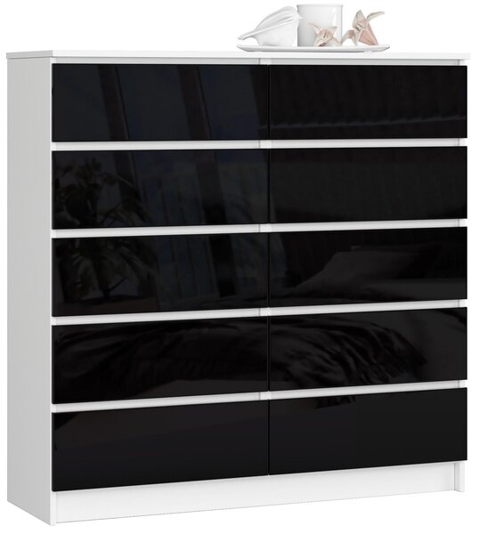 Comodă Kapil III (negru lucios). Promo -16%. 1128652