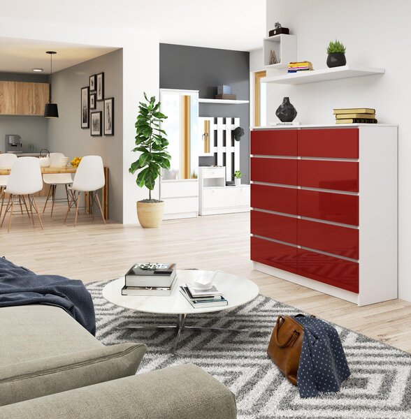 Comodă Kapil III (roșu lucios). Promo -21%. 1128653