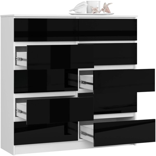 Comodă Kapil III (negru lucios). Promo -16%. 1128652
