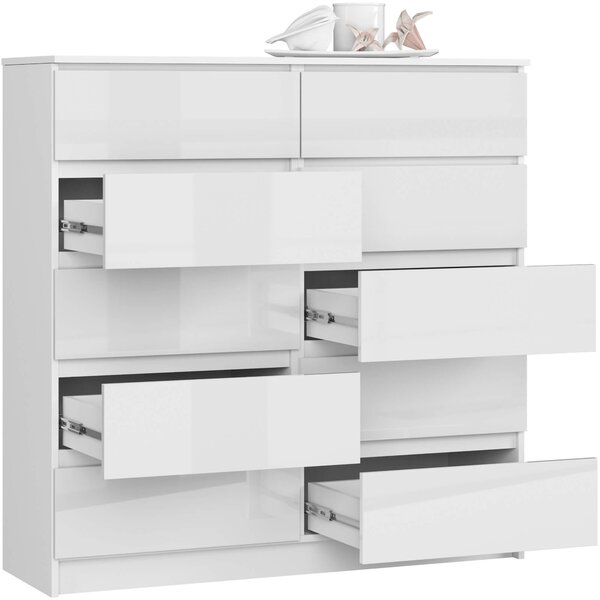 Comodă Kapil III (alb lucios). Promo -21%. 1128650