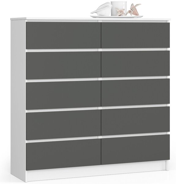 Comodă Kapil III (alb + gri). Promo -20%. 1128649