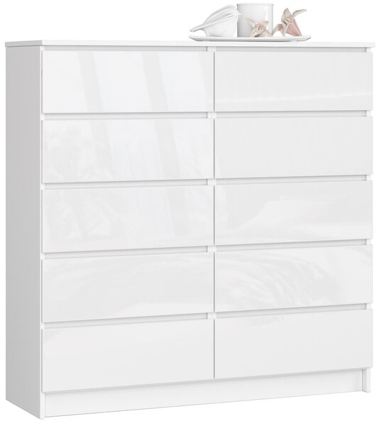 Comodă Kapil III (alb lucios). Promo -21%. 1128650