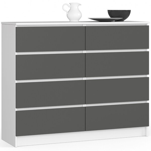 Comodă Kapil II (Alb + grafit gri). Promo -17%. 1128661