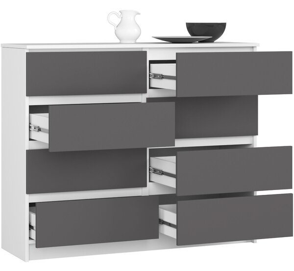 Comodă Kapil II (Alb + grafit gri). Promo -17%. 1128661