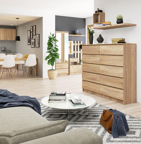 Comodă Keanu V (stejar sonoma). Promo -19%. 1128671