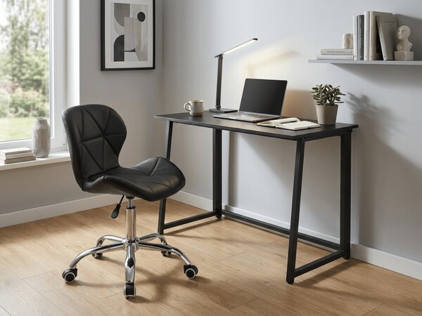 Set pentru birou ZARIMO masa 80x40 cm, negru + scaun AVOLA din piele ecologica, negru