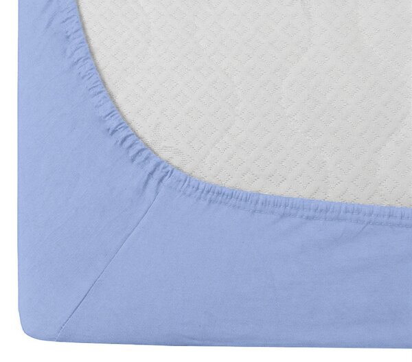Cearsaf din bumbac cu elastic STANDARD 90 x 200 cm albastru