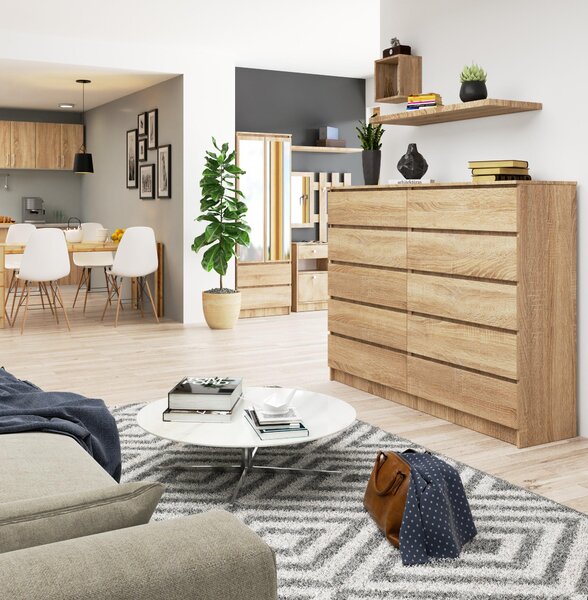 Comodă Kurtinaitis 10SZ (Stejar sonoma). Promo -13%. 1128684